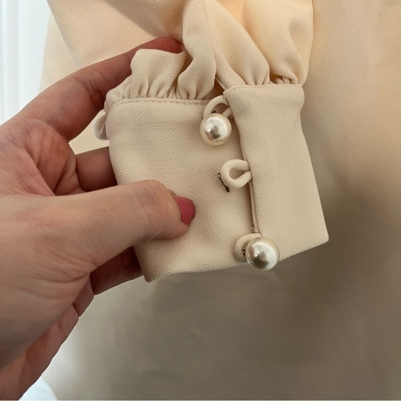 Gal Meets Glam Tallulah Shift Dress Cream Size 2 L - Picture 9 of 11